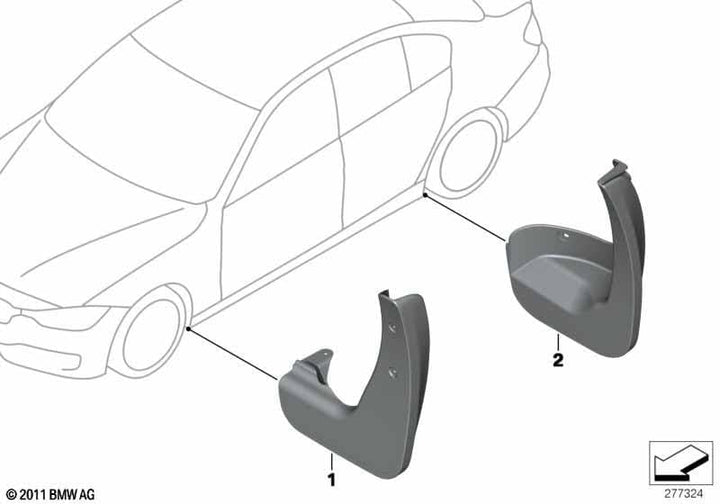 Original BMW Schmutzfänger Guards Set hinten F30/F31 3 SERIES