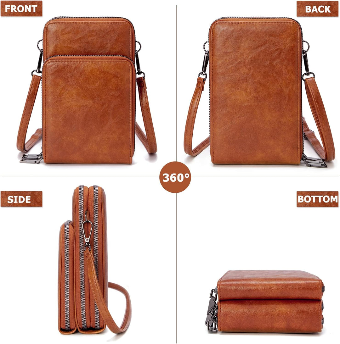 myfriday Kleine Umhängetasche für Damen, Mini Messenger Schulter Handtasche Geldbörse mit Kreditkart