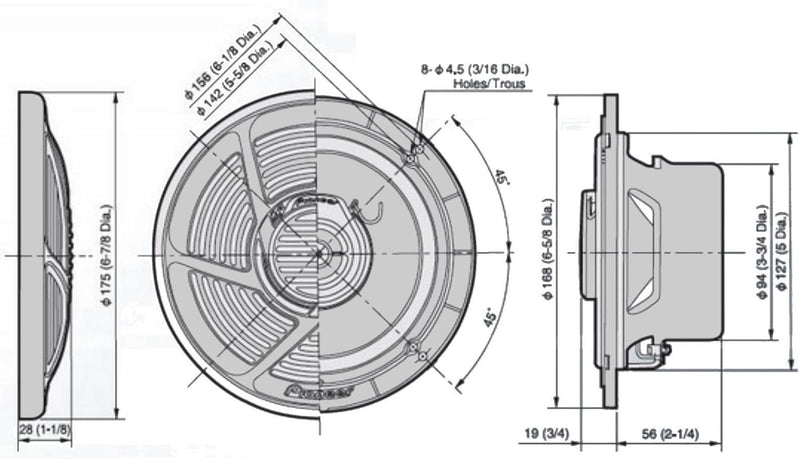 Pioneer TS-MR 1640 16 cm 2-Weg-Koaxial Lautsprecher salzwasserfest 160 W weiss