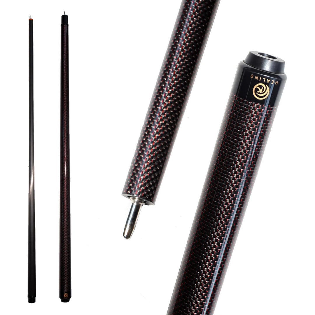 Billardqueue aus Kohlefaser, 58 Zoll, 1/2-Zoll-Struktur, 3-Zahn-Anschluss, 12,4 mm Spitze, 540-567 g
