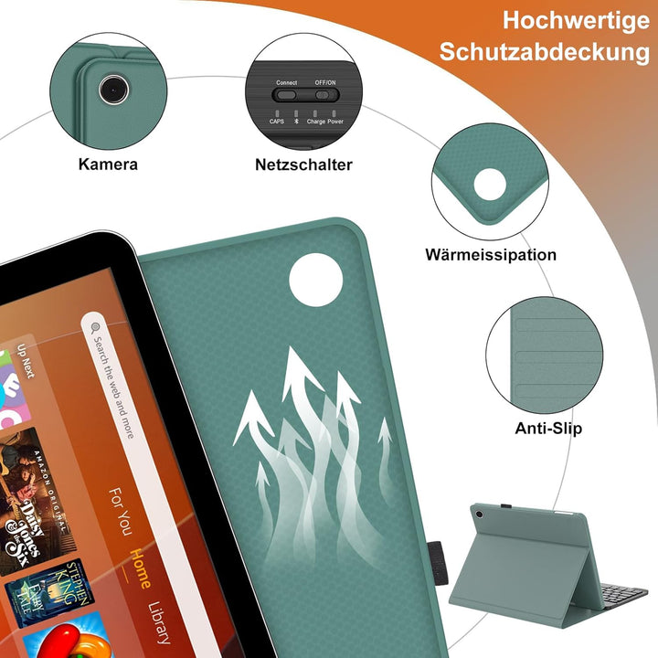 Tastatur für Fire HD 10 2023 13th /HD 10 Plus 10.1&