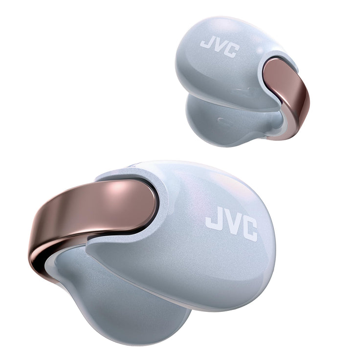 JVC Nearphones HA-NP1T-AN im Earcuff-Design – kabellose Ohrhörer in Perlmutt-Optik, bequemer Passfor