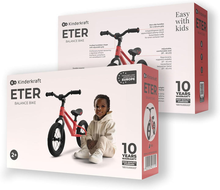 Kinderkraft ETER Laufrad bis 35 kg, Licht Lauflernrad, Kinder fahrader, 12 Zoll Räder, Nylonrahmen,