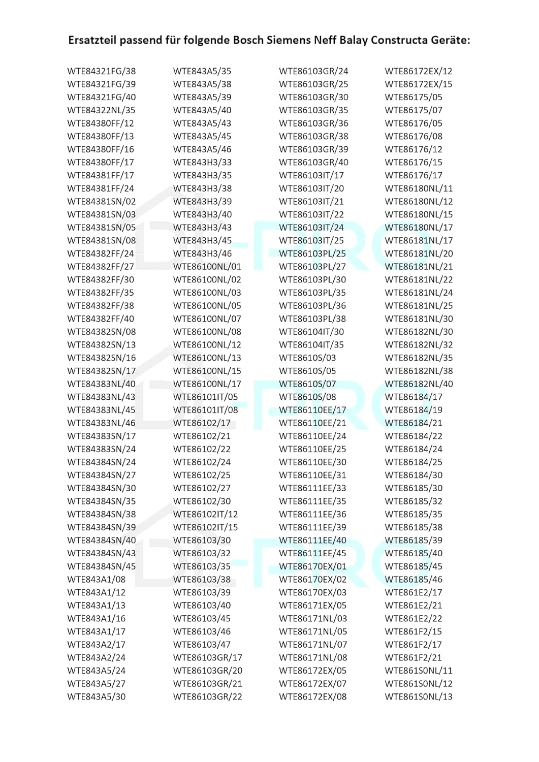 DL-pro Türdichtung für Bosch Siemens 00656841 656841 Filzdichtung Dichtung Gummidichtung für Avantix