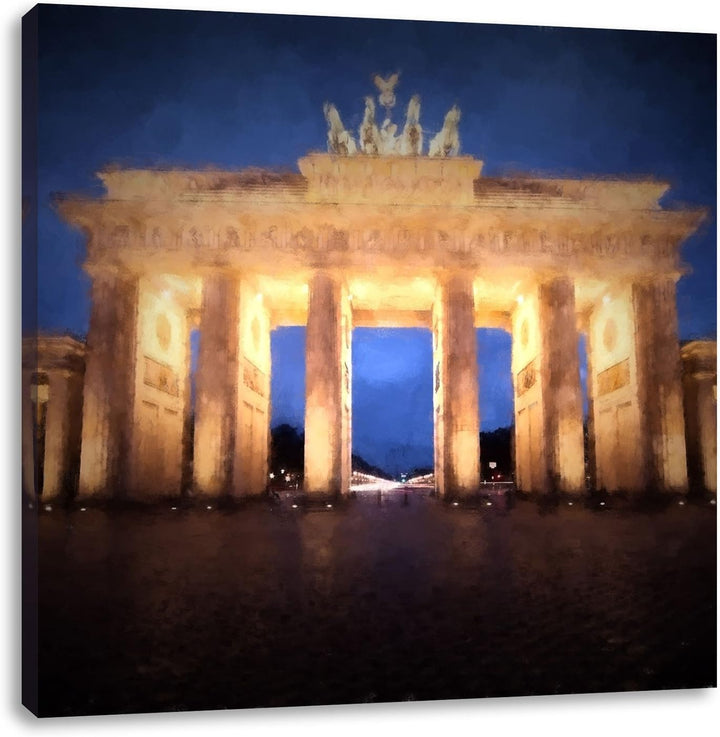 Pixxprint Schönes Brandenburger Tor in Berlin, Format: 70x70 auf Leinwand, 70x70
