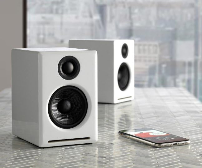 Audioengine A2+ 60W Aktiver Desktop-Lautsprecher | Integrierter DAC & Analogverstärker | Direkter US
