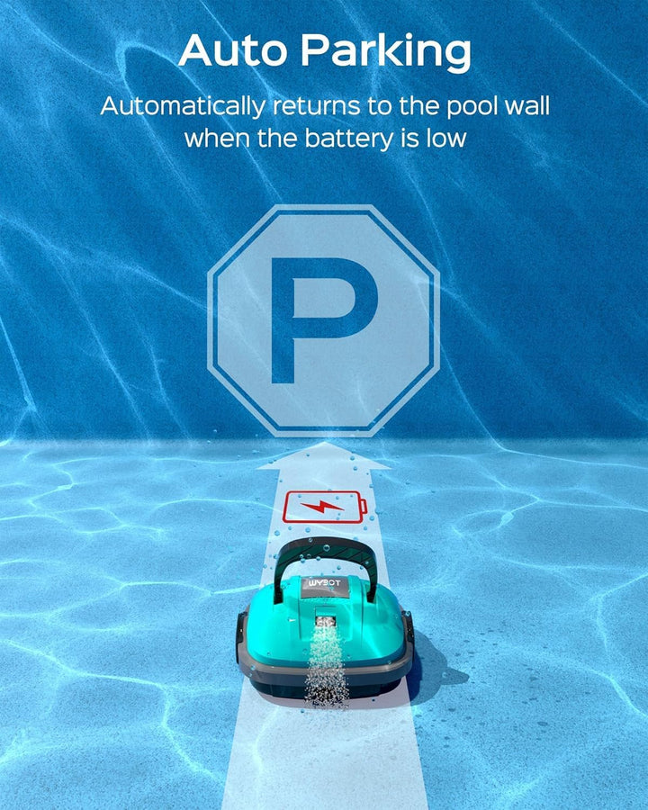 WYBOT Poolroboter Akku Kabellos Poolsauger Roboter mit Dual-Antriebsmotoren 100 Mins, Automatisches