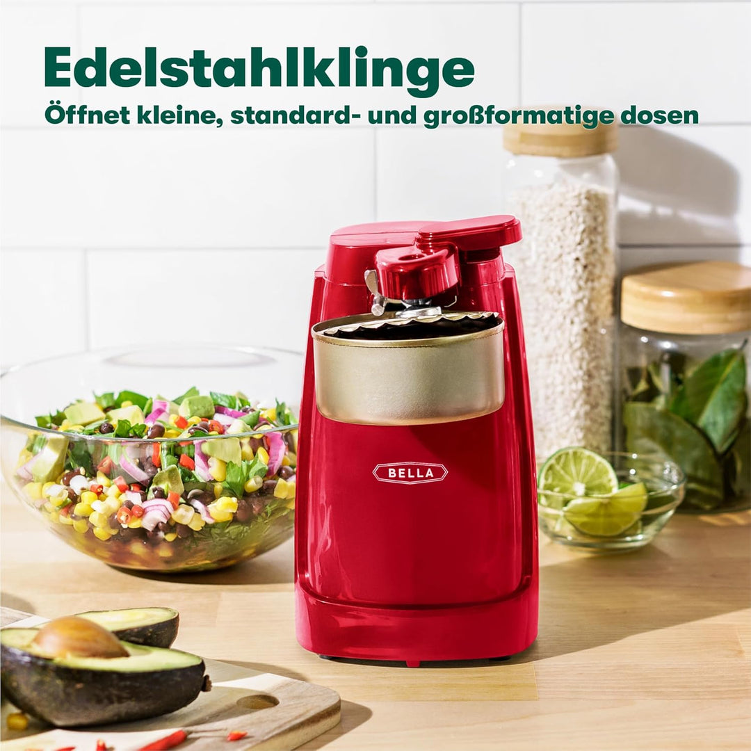 bella Elektrischer Dosenöffner und Messerschärfer, Multifunktionaler Gläser- und Flaschenöffner mit