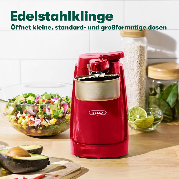 bella Elektrischer Dosenöffner und Messerschärfer, Multifunktionaler Gläser- und Flaschenöffner mit