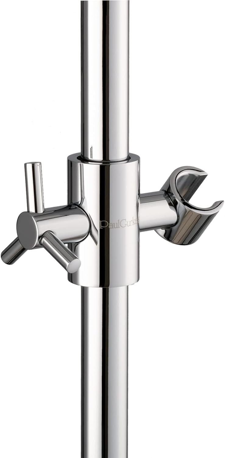 PaulGurkes Duschstange aus Metall Brausestange Aufputz Dusche Kreuzgriff