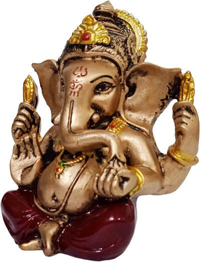 Purpledip 12487 Statue aus Harz, Ganapathi oder Vinayaka, Goldfarben / Braun