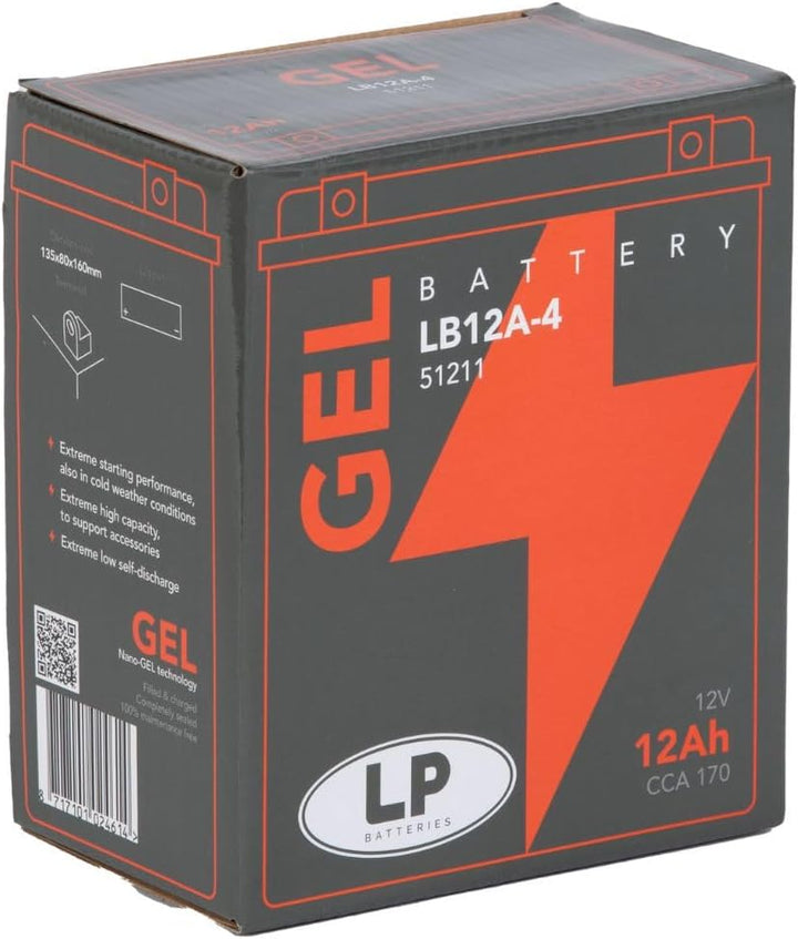 Landport Gel Roller- u. Motorradbatterie GB12A-A (YB12A-A Gel) DIN51211