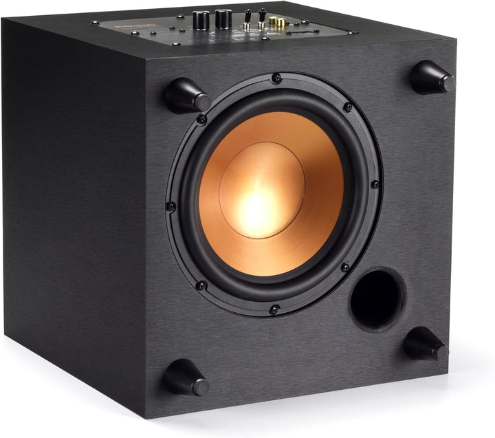 Klipsch Referenz R-8SW Surround Subwoofer, 150 Watt Spitzenleistung (gebürstetes schwarzes Vinyl, 20