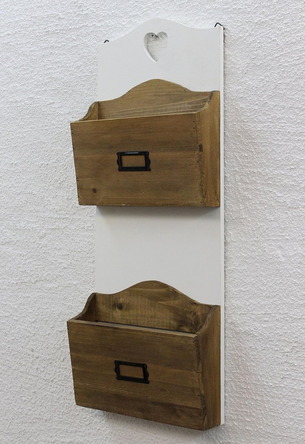 DanDiBo Wandregal Postbox mit Herz Zeitungsständer 12028 Regal 63cm Küchenregal Wand Zeitungshalter