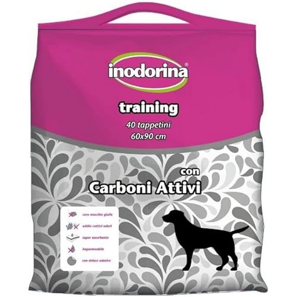 Inodorina Hygienematten für Hunde (60x90 cm, 40 Stück) - Super saugfähige Aktivkohle-Schlafmatten au