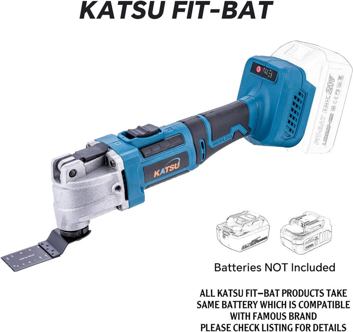KATSU FIT-BAT 21V Akku-Multifunk Werkzeug Brushless Oszillierendes Multitool, 6 Geschwindigkeiten, S