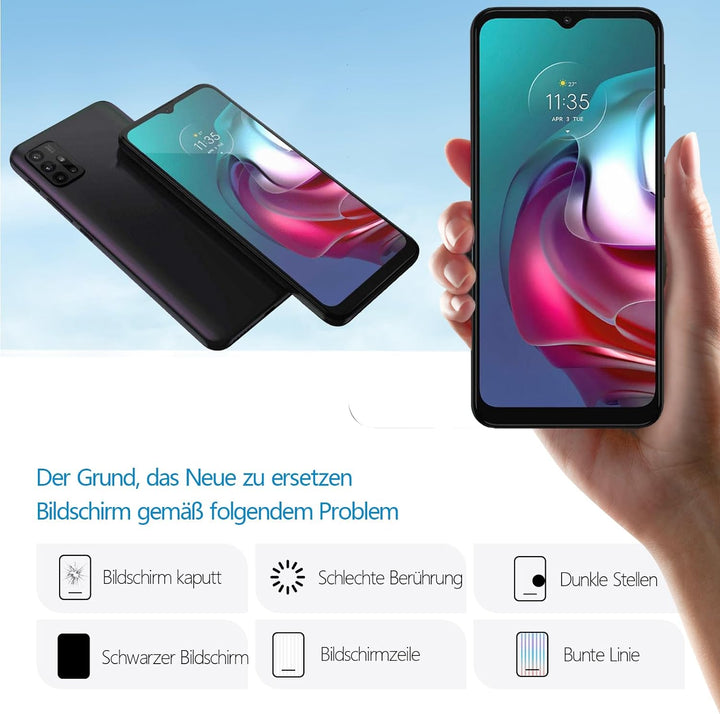 RongZy für Motorola Moto G30 XT2129-2 LCD Bildschirmersatz für Motorola Moto G30 XT2129-2 Touchscree