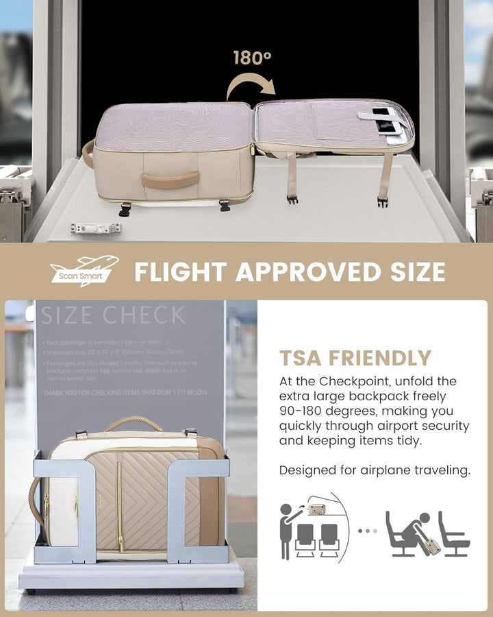 LOVEVOOK Reiserucksack Damen Gross 40L Handgepäck Tasche für Flugzeug 18 zoll Laptop Reisetasche Was