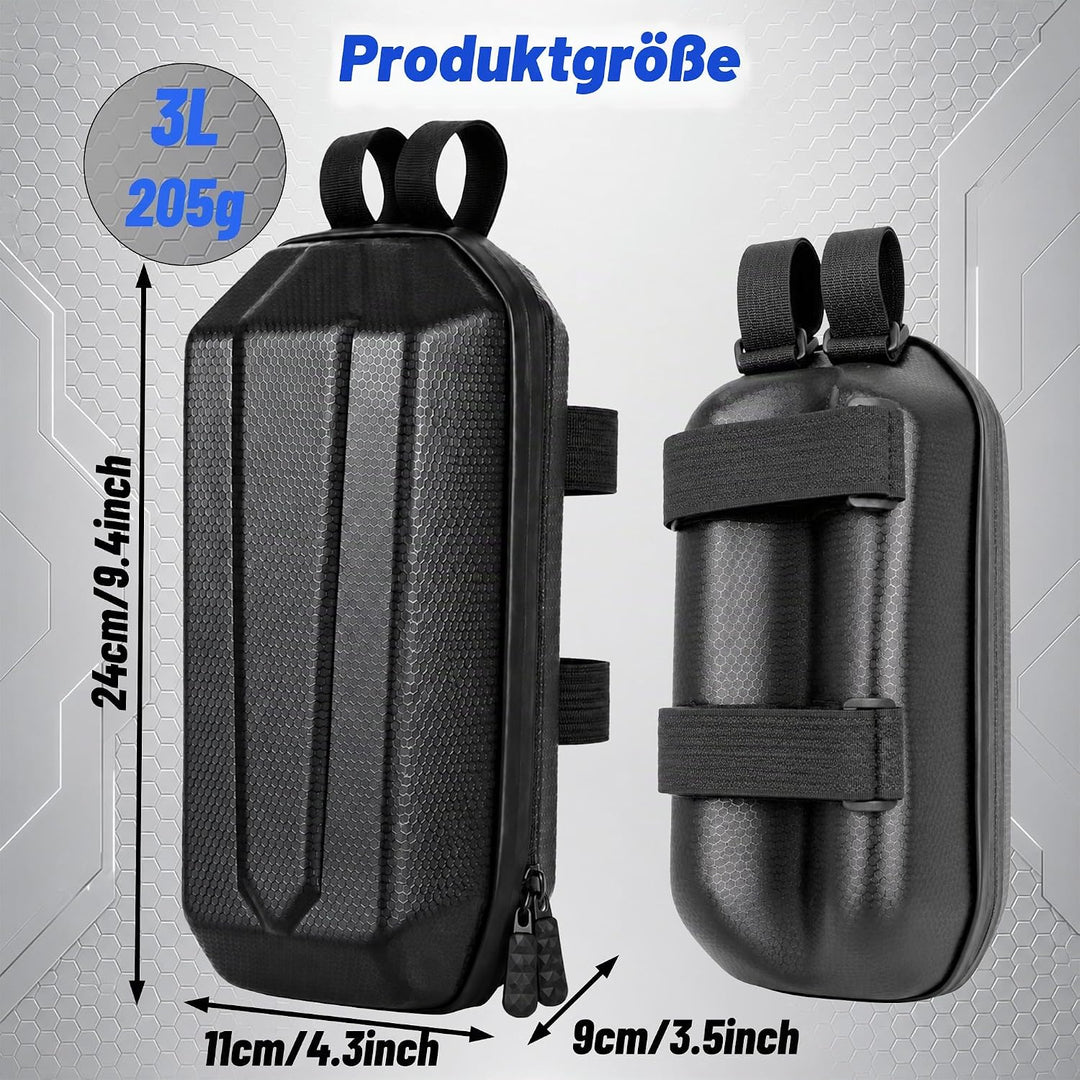 E Scooter Tasche mit Eva Hartschale, 3L Grosse Kapazität wasserdichte Lenkertasche, Tragbare Scooter