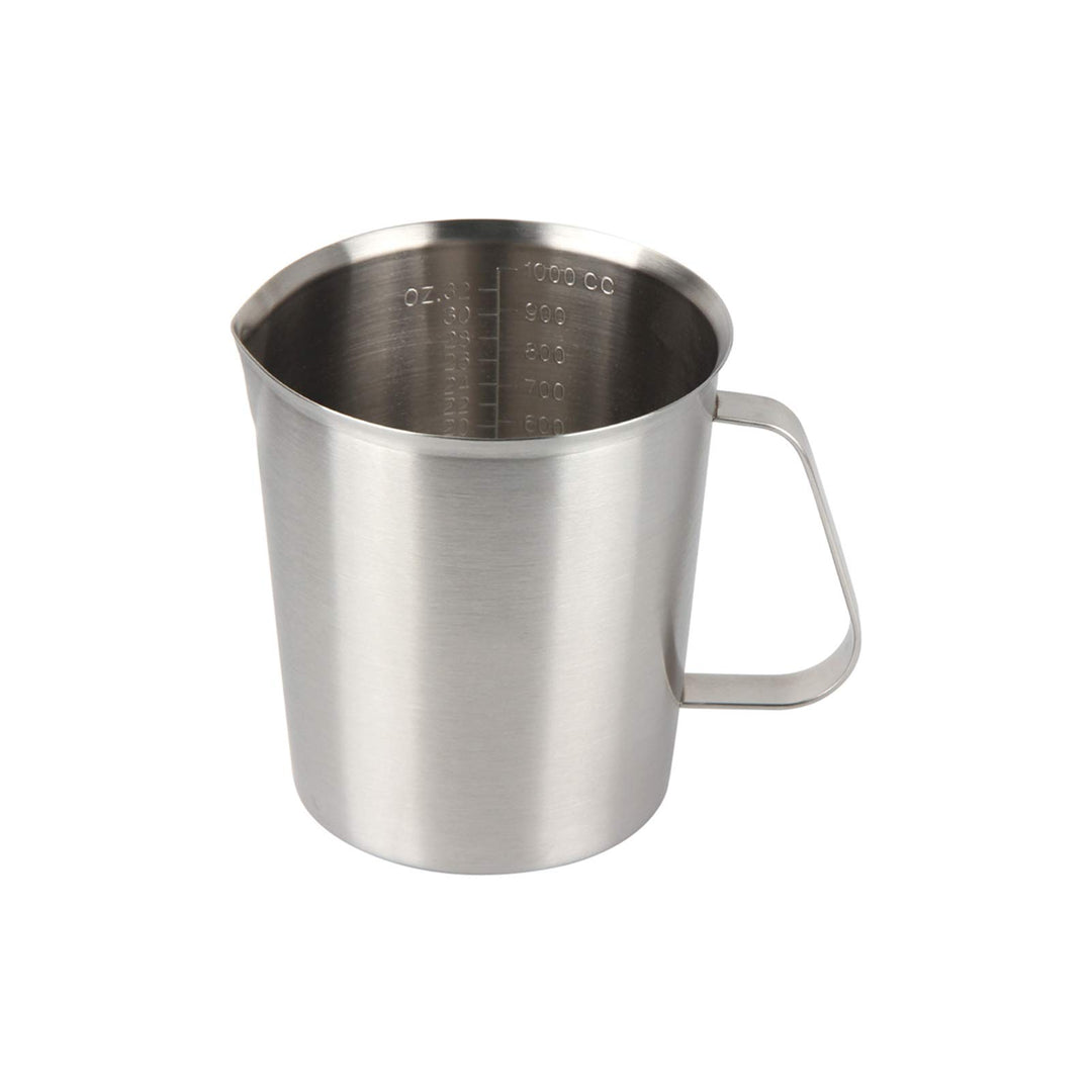 Kitchnexus Messbecher Edelstahl 1L, Milchkännchen Messkanne Milk Pitcher für Küche Kaffee Latte Capp