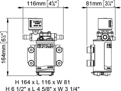 MARCO UP2/E 12/24V Autoklav-Pumpe 10 l/min 2 bar mit elektronischer Steuerung, weiss