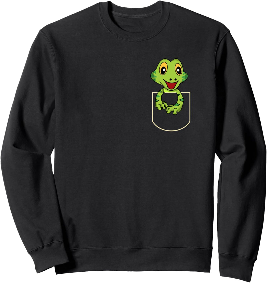 Lustiges Gecko In Der Brusttasche Geschenk Eidechse Pocket Sweatshirt