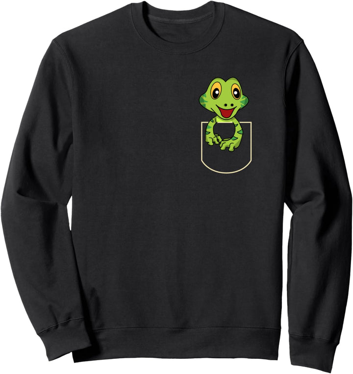 Lustiges Gecko In Der Brusttasche Geschenk Eidechse Pocket Sweatshirt