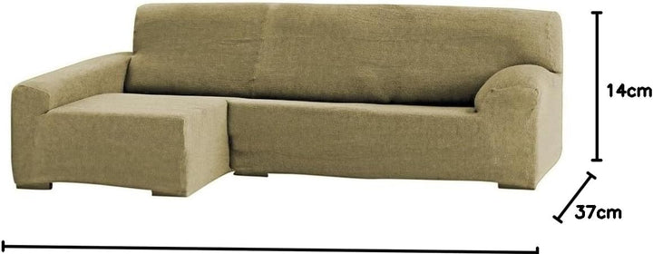 Eysa Teide elastisch Sofa überwurf Chaise Longue rechts, frontalsicht, 240 cm, Polyester-Baumwolle,