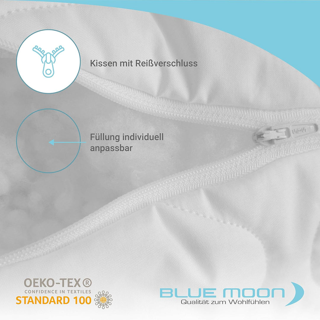 BLUE MOON Kopfkissen - hautfreundliches Bett-Kissen - Hochwertige Mikrofaser - allergiker-freundlich