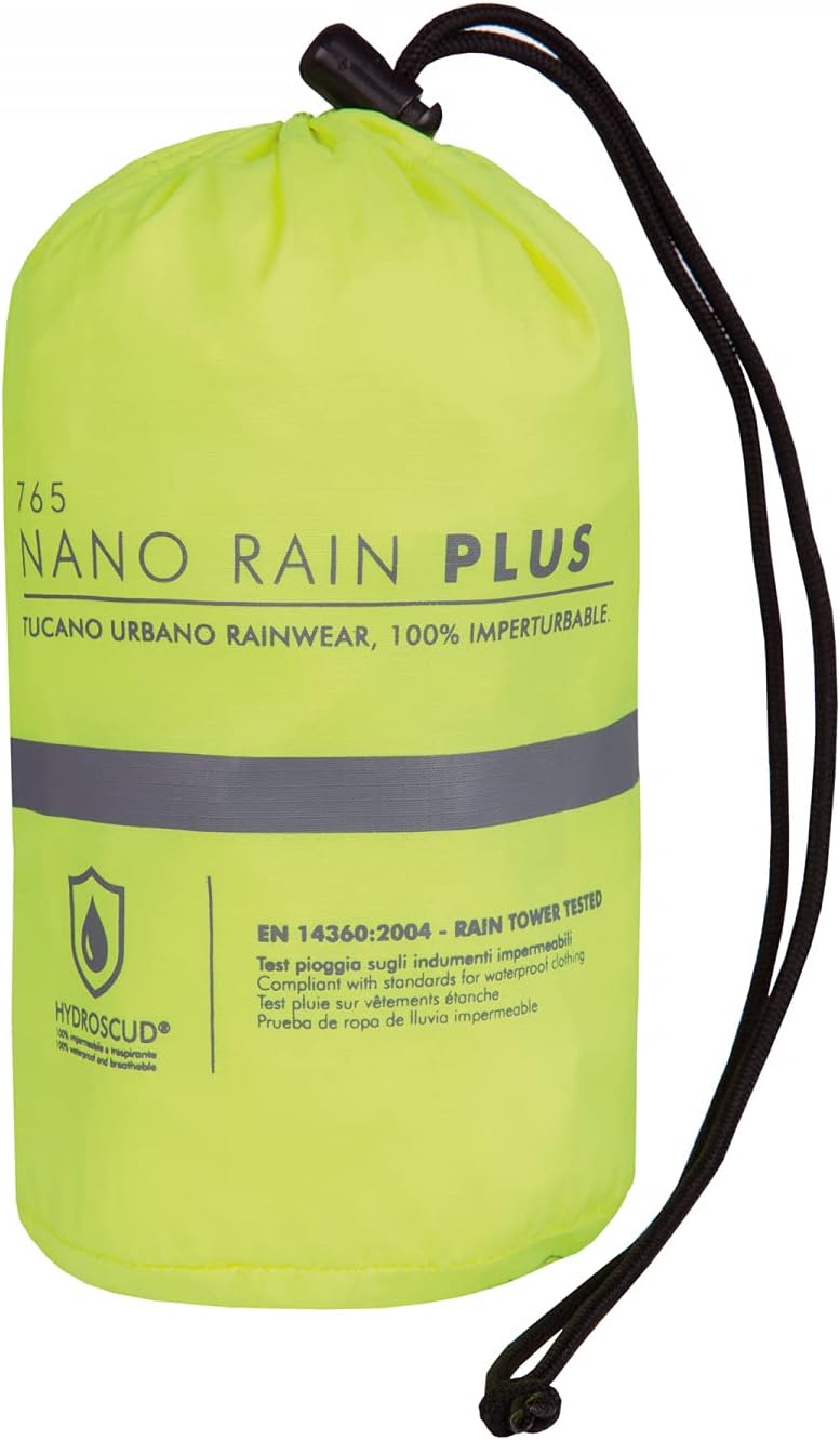 TUCANO URBANO Unisex Nano Rain Jacket Plus COMPLETO S Giallo Fluo, S Giallo Fluo
