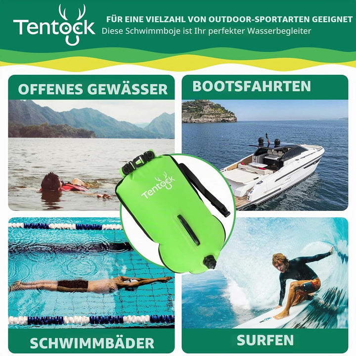 Tentock Schwimmboje 28L Wasserdicht Aufblasbare Trockentasche Schwimmen Sicherheitsschwimmer für Was
