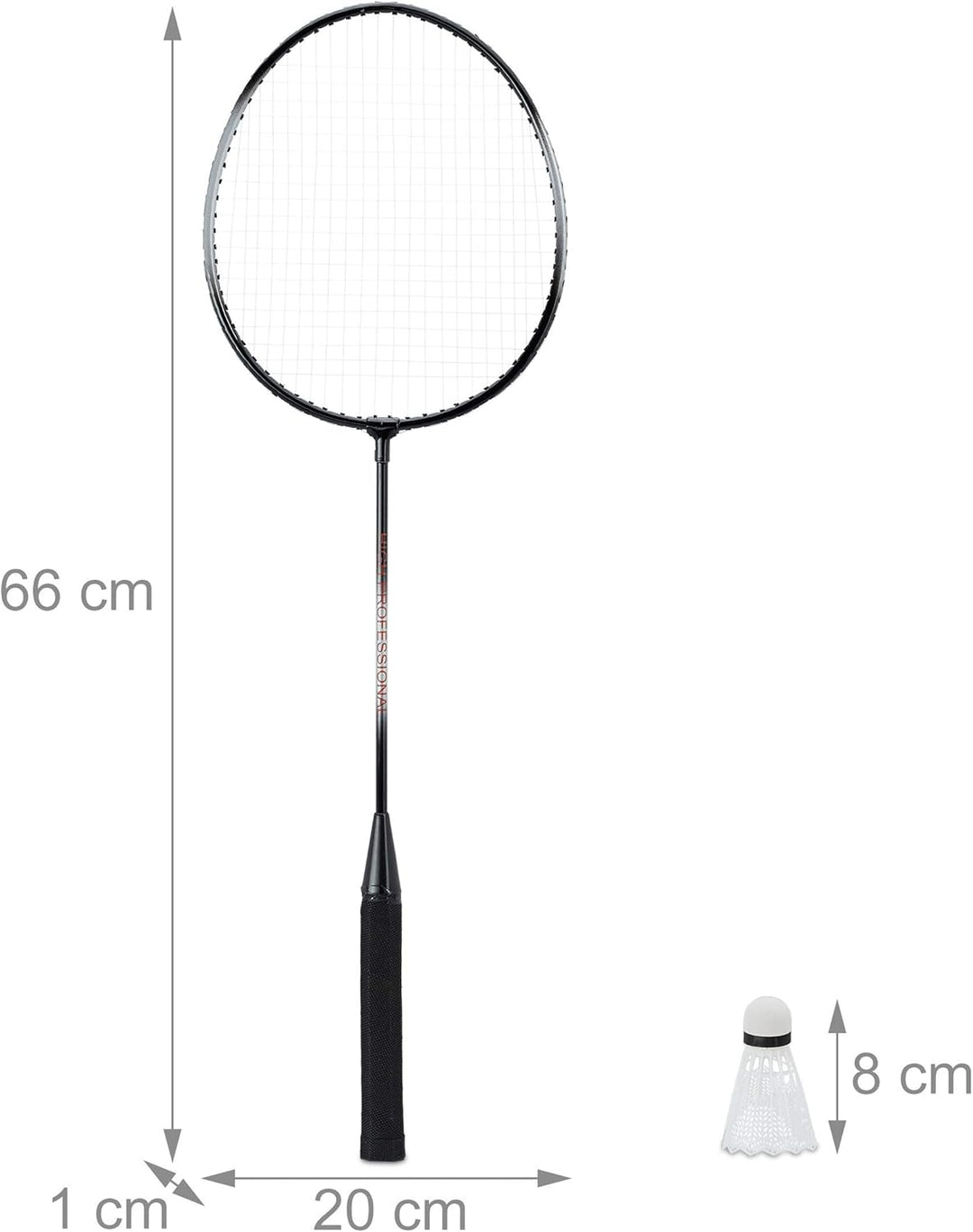 Relaxdays 2 x Badmintonset, 4 Badmintonschläger & 4 Bälle, Federballschläger für Kinder und Erwachse