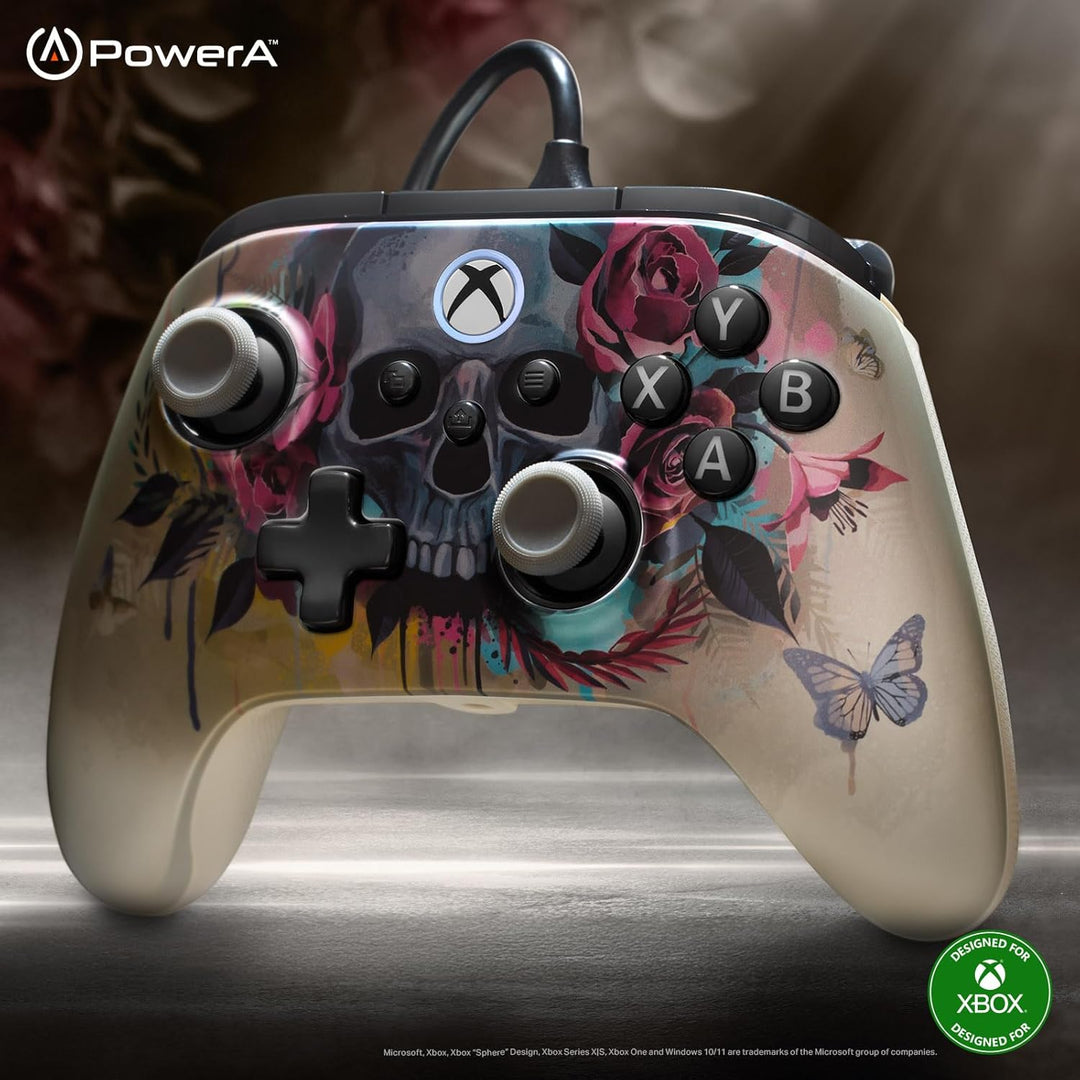 PowerA Kabelgebundener Controller Advantage für Xbox Series X|S - Bloom & Gloom, Gamepad, kabelgebun