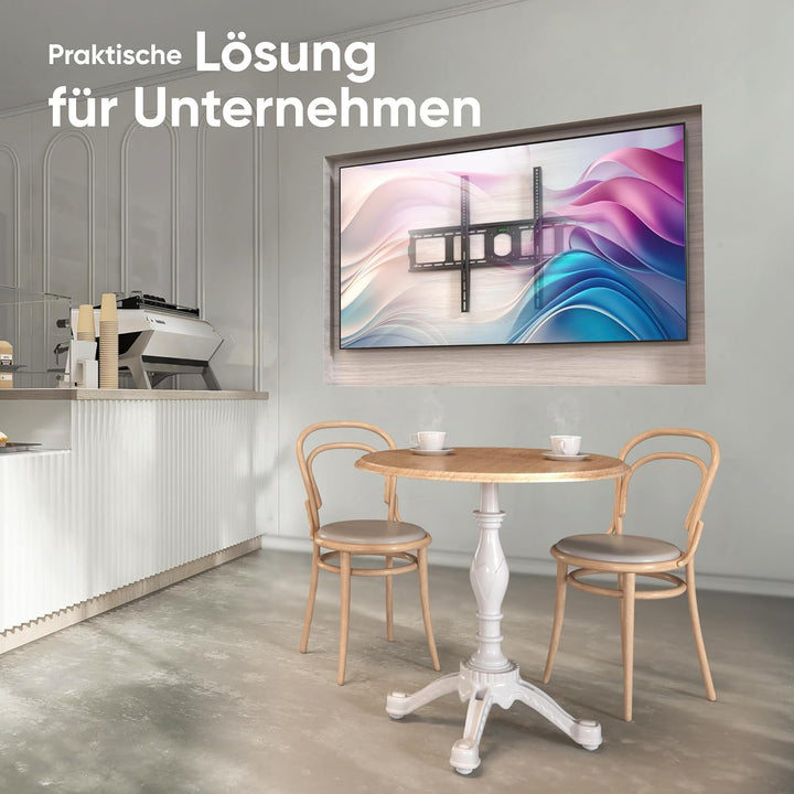 ONKRON Feste TV Wandhalterung für grosse 55-100 Zoll TVs bis zu 75 kg, Ultra Slim TV Wandhalterung F