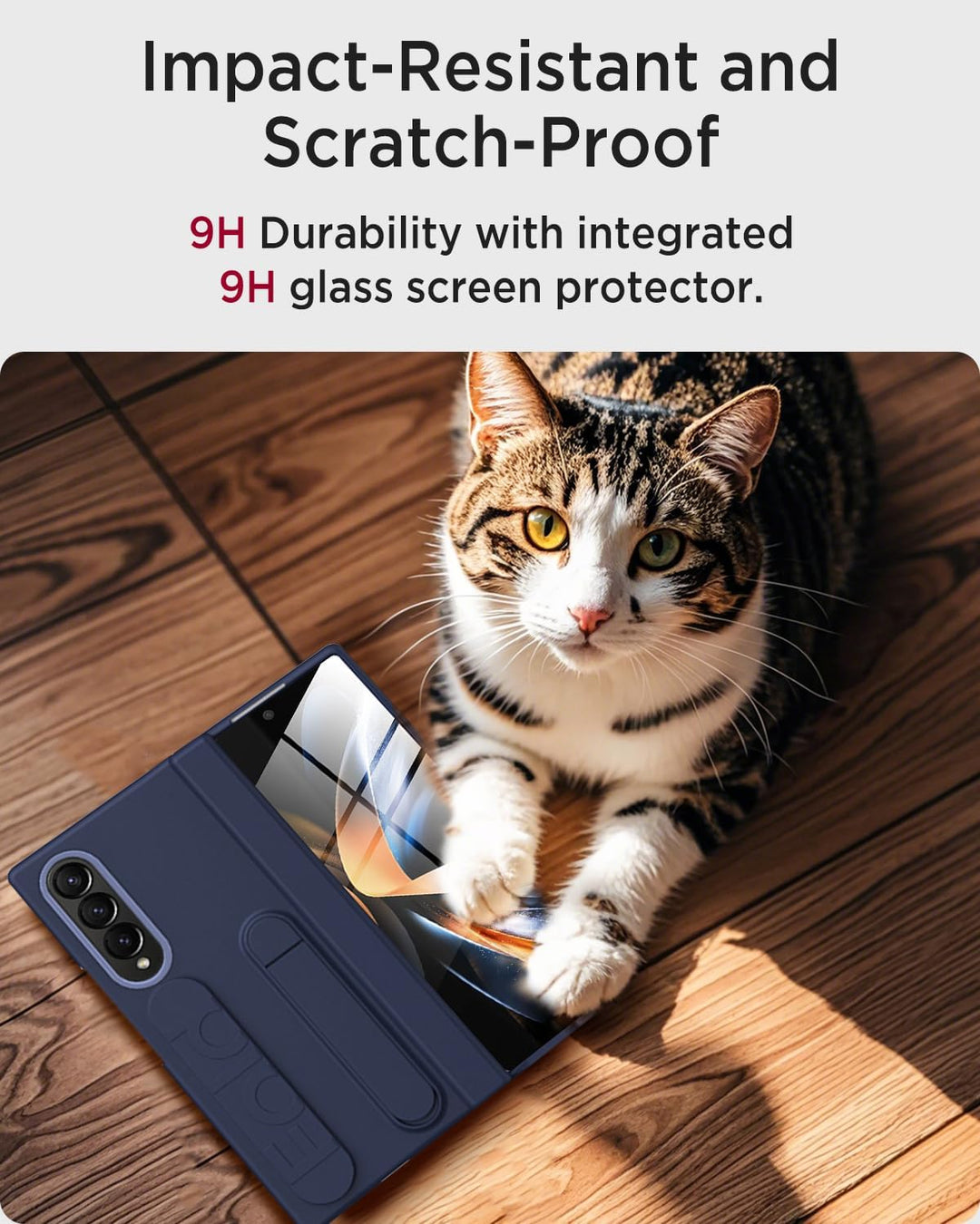 Miimall Kompatibel mit Samsung Galaxy Z Fold 4 Hülle mit Handschlaufe, [Abnehmbare Ständer] [Display