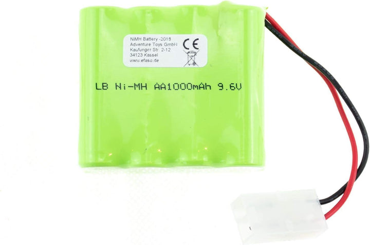 EFASO Akku 9,6V 1000mAh NI-Mh passend für Modelle mit Tamiya Stecker z.B. Heng Long Panzer Leopard I