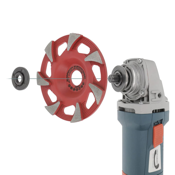 PRODIAMANT Diamant Schleiftopf 125mm Superlight Beton, leichtbau Schleifteller Bohrung 22,23, 125mm