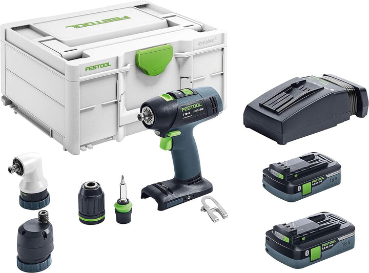 Festool Taladro atornillador a batería T 18+3 HPC 4,0 I-Set, T 18+3 HPC 4,0 I-Set