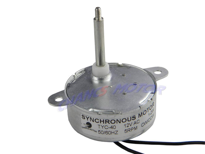 CHANCS Synchronmotor TYC40 12V DC 5U/min Welle 35mm mit DC-Netzteil - Eingang 100/240V Ausgang DC 12