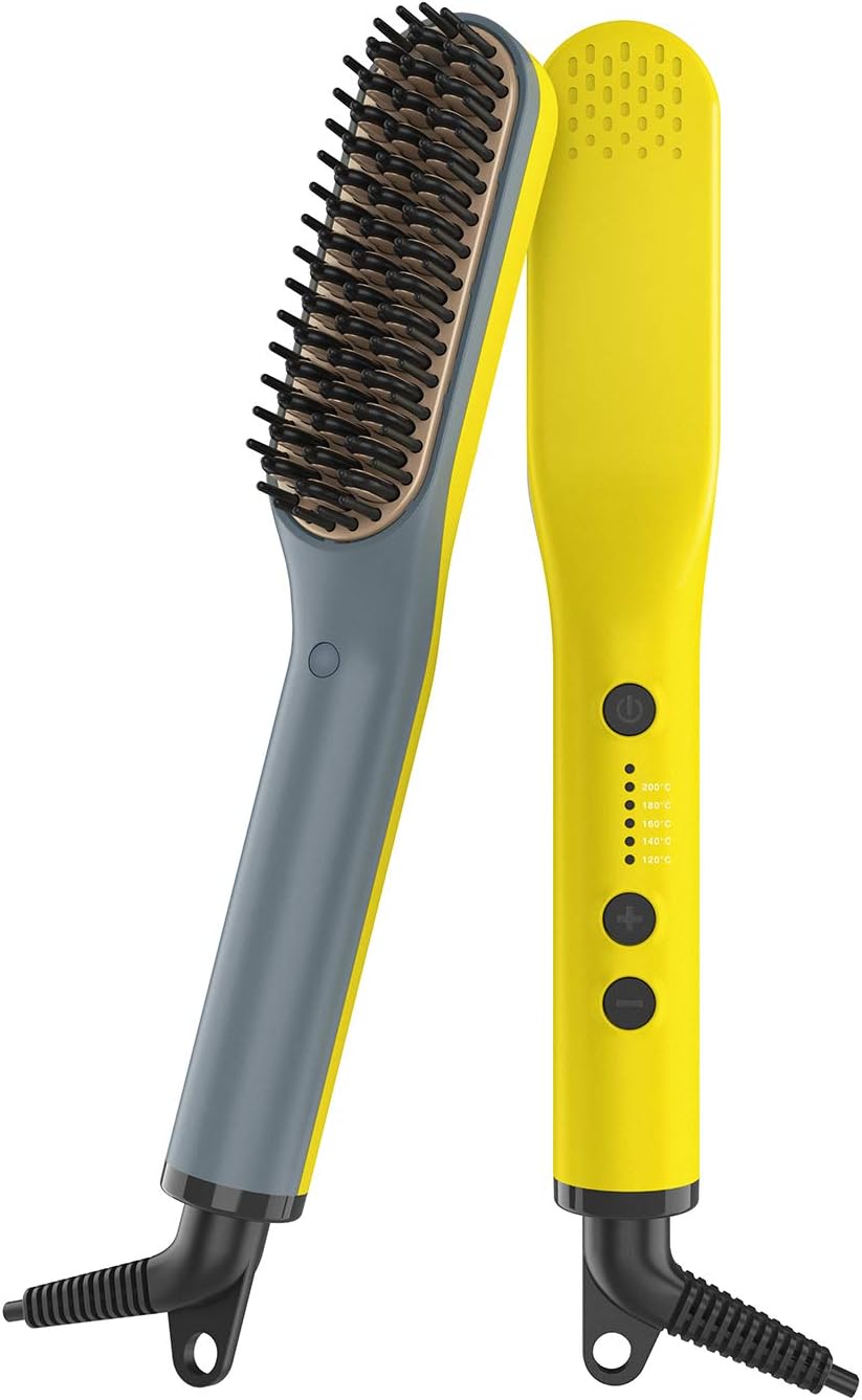 Bartglätter Kamm für Männer, Axceed 2-in1 Elektrischer Haarglätter, Prämie Ionischer Bürste 30s Schn