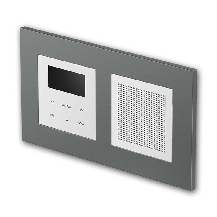 LOGIQ Unterputz Radio mit 2W RMS Lautsprecher, DAB+, UKW und Bluetooth, OLED-Display, Weck- und Slee