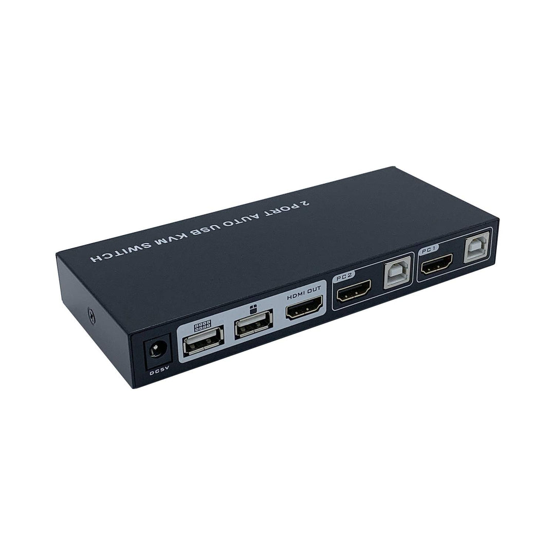 AISENS - A111-0400 - HDMI KVM-Switch 4K @ 60Hz USB 1U-2PC mit Netzteil schwarz