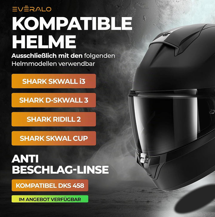 kompatibel mit Visier Shark Skwall i3 - DSkwall 3 - Ridill 2 - Skwal Cup - VZ400 (Light Schwarz) | E
