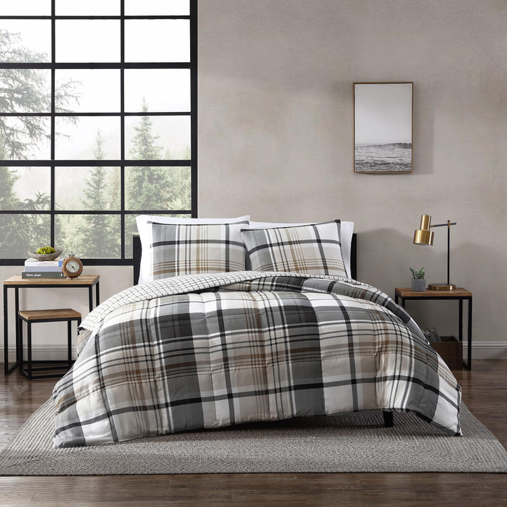 Eddie Bauer | Normandy-Kollektion | Bettwäsche-Set – weich und gemütlich, wendbar, Polyester, Grau,