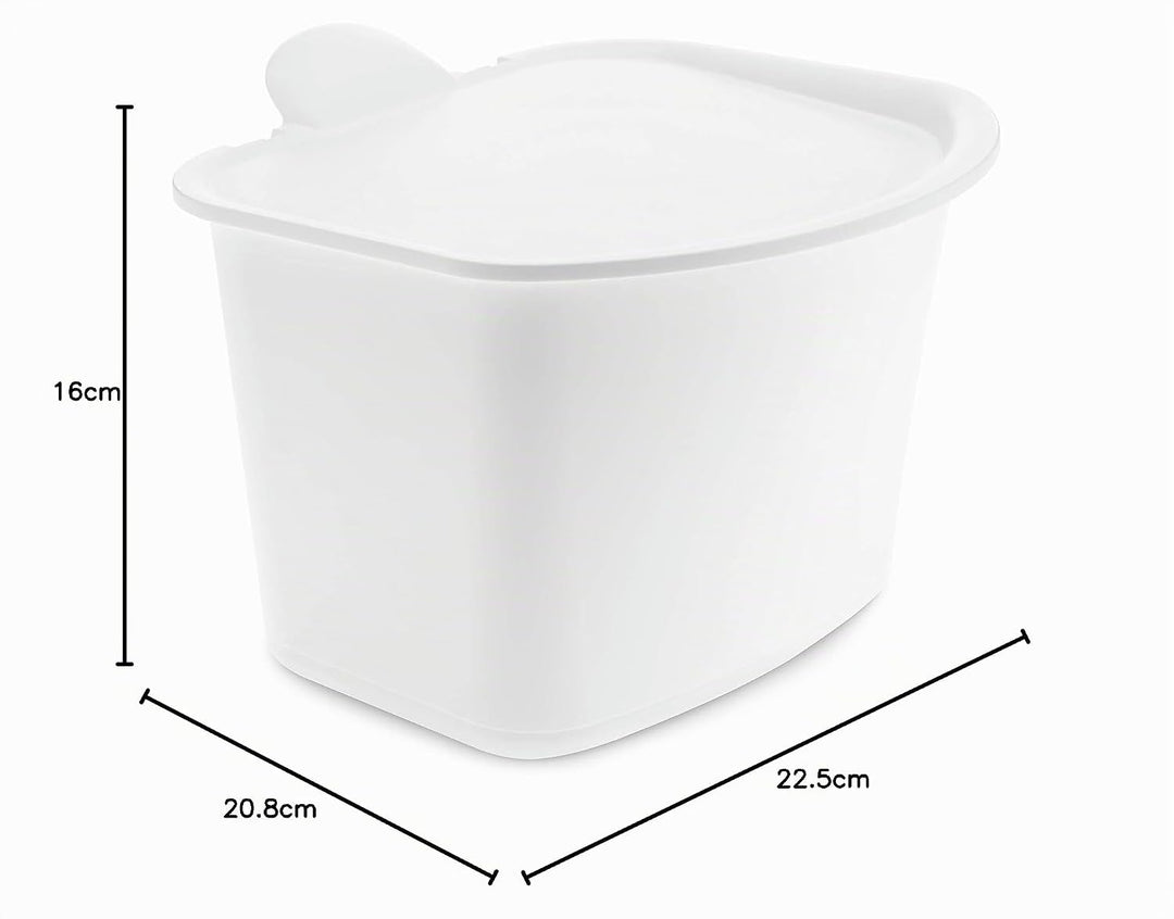 Koziol BIBO ORGANIC Biomülleimer Küche 3L (cotton white), Komposteimer mit Deckel, Bio Mülleimer für