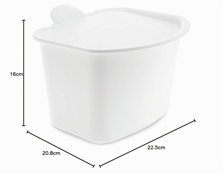 Koziol BIBO ORGANIC Biomülleimer Küche 3L (cotton white), Komposteimer mit Deckel, Bio Mülleimer für