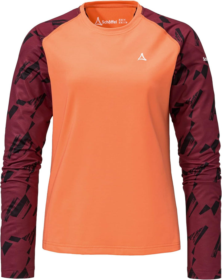 Schöffel Damen Longsleeve Lakata Trail L, atmungsaktives MTB Shirt, Fahrradtrikot mit 4-Wege Stretch