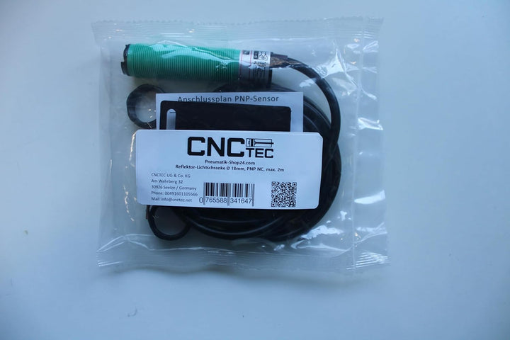 Reflektor-Lichtschranke 6 bis 36 Volt DC PNP NC, Ø 18mm Reflexions-Lichtschranke Lichtschranke mit S