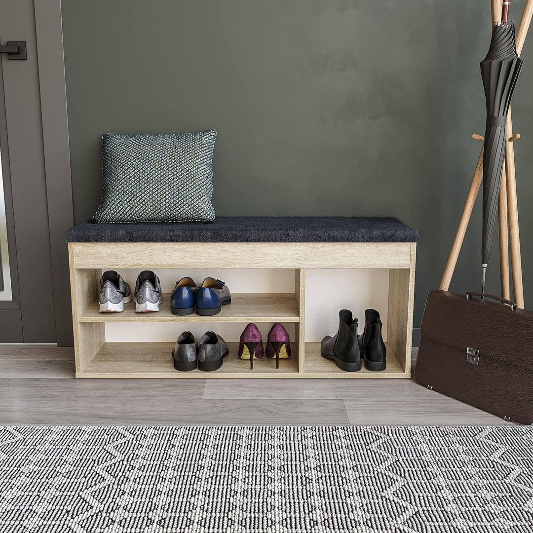 KOMTO Schuhschrank mit Sitzbank Flur - Schuhregal Bank mit Stauraum Schuhbank mit Sitzfläche | Garde