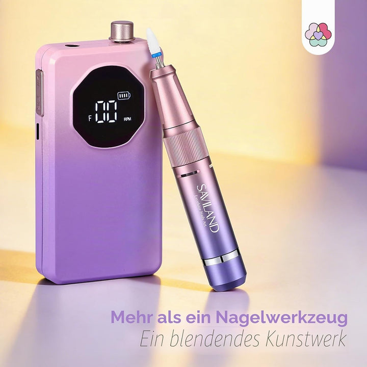 SAVILAND Nagelfräser Professionell 40000 U/min, 12 in 1 Tragbare Wiederaufladbare Elektrische Nagelf